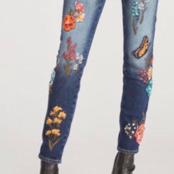 DRIFTWOOD Jackie High Rise Butterfly Garden Women’s Embroidered Skinny Jeans 30 - Picture 9 of 10